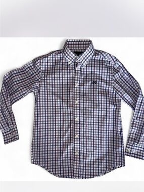 Lauren by Ralp Lauren! Boys’ Size 12 Blue and White Plaid Button-Down Shirt